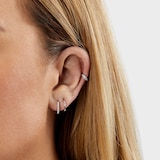 Maria Tash 18ct White Gold 6.5mm Diamond 0.09ct Single Hoop Earring