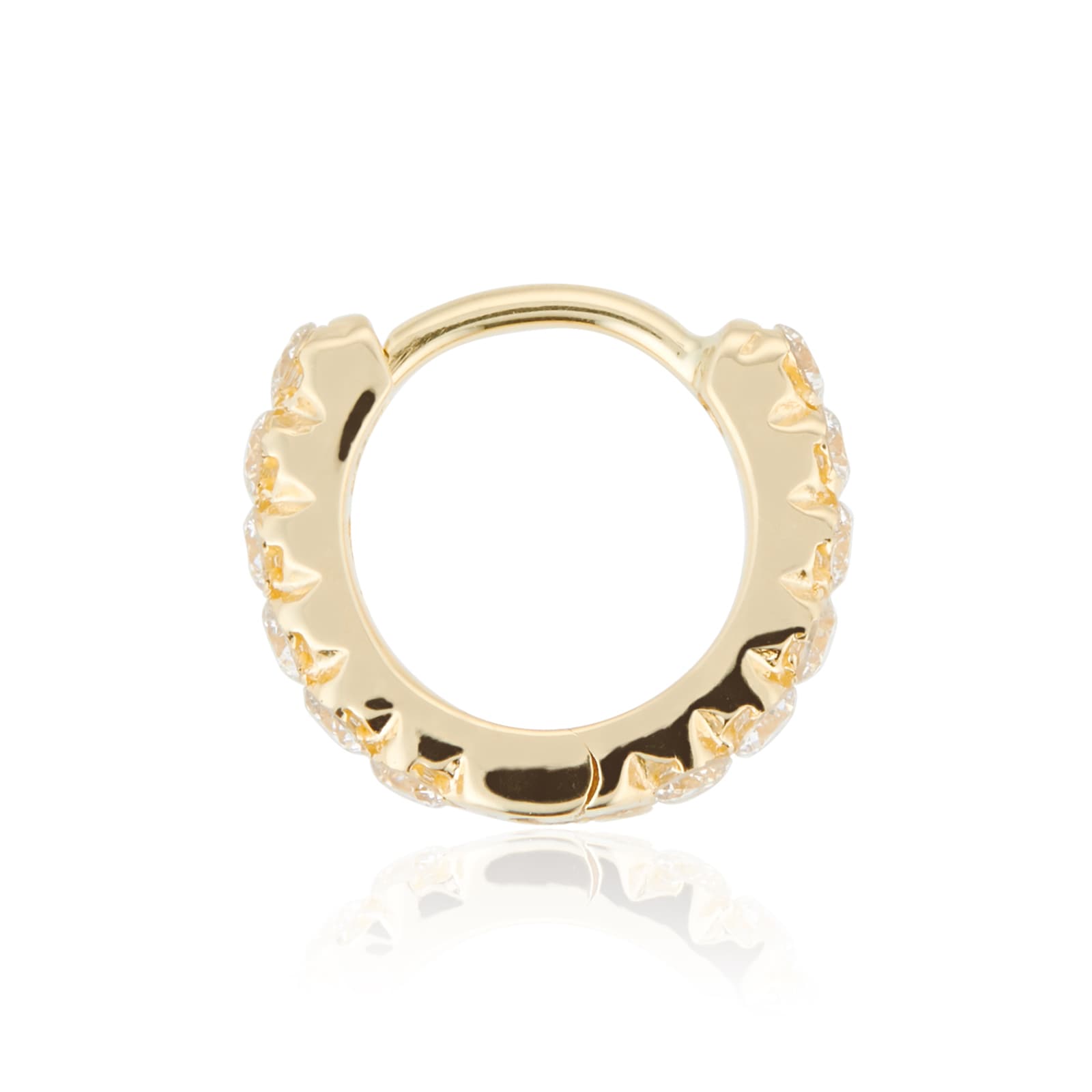 Maria Tash 18ct Yellow Gold 6.5mm Invisible Set Diamond 0.15ct Eternity Single Hoop Earring
