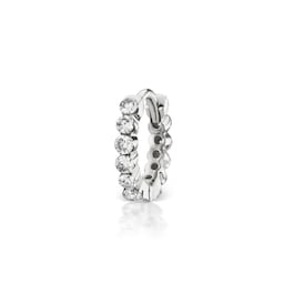 37910058 - 18ct White Gold 6.5mm Invisible Set Diamond 0.15ct Eternity Single Hoop Earring