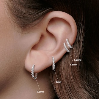 Maria Tash 18ct White Gold 6.5mm Invisible Set Diamond 0.15ct Eternity Single Hoop Earring Maria Tash 18ct White Gold 6.5mm Invisible Set Diamond 0.15ct Eternity Single Hoop Earring