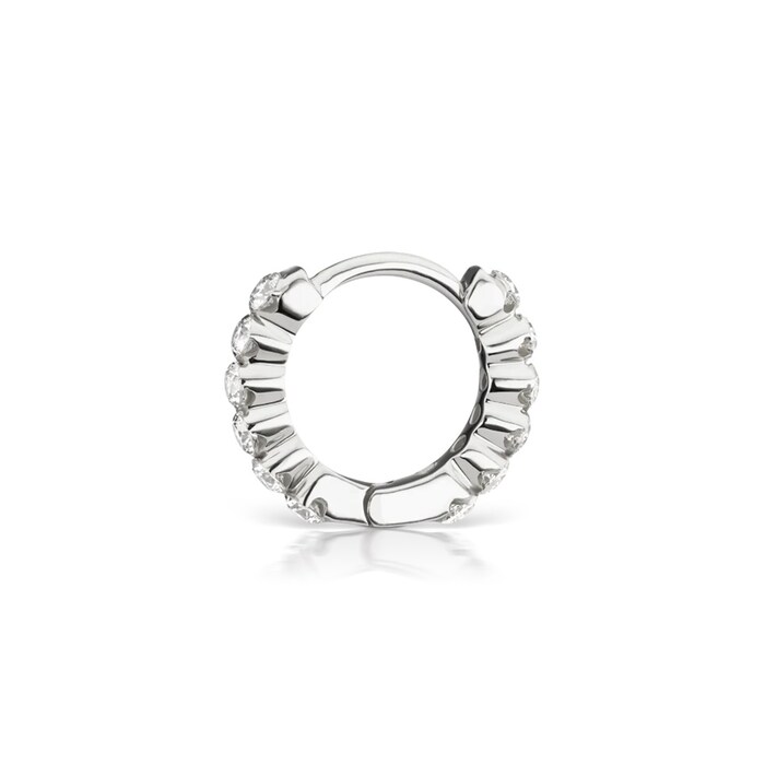 Maria Tash 18ct White Gold 6.5mm Invisible Set Diamond 0.15ct Eternity Single Hoop Earring