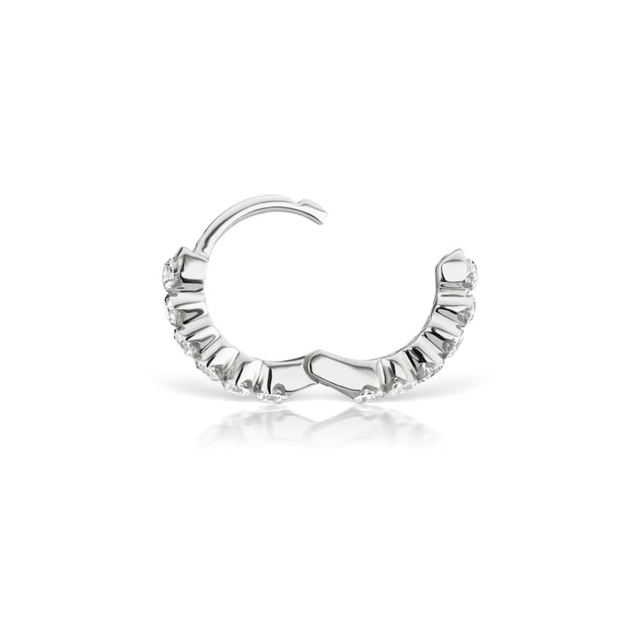 Maria Tash 18ct White Gold 6.5mm Invisible Set Diamond 0.15ct Eternity Single Hoop Earring