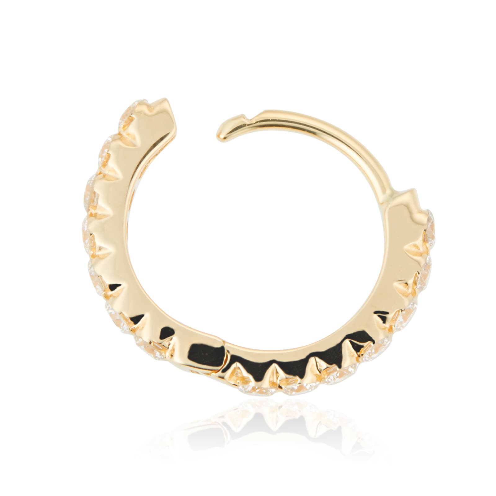 Maria Tash 18ct Yellow Gold 8mm Invisible Set Diamond 0.22ct Eternity Single Hoop Earring Maria Tash 18ct Yellow Gold 8mm Invisible Set Diamond 0.22ct Eternity Single Hoop Earring