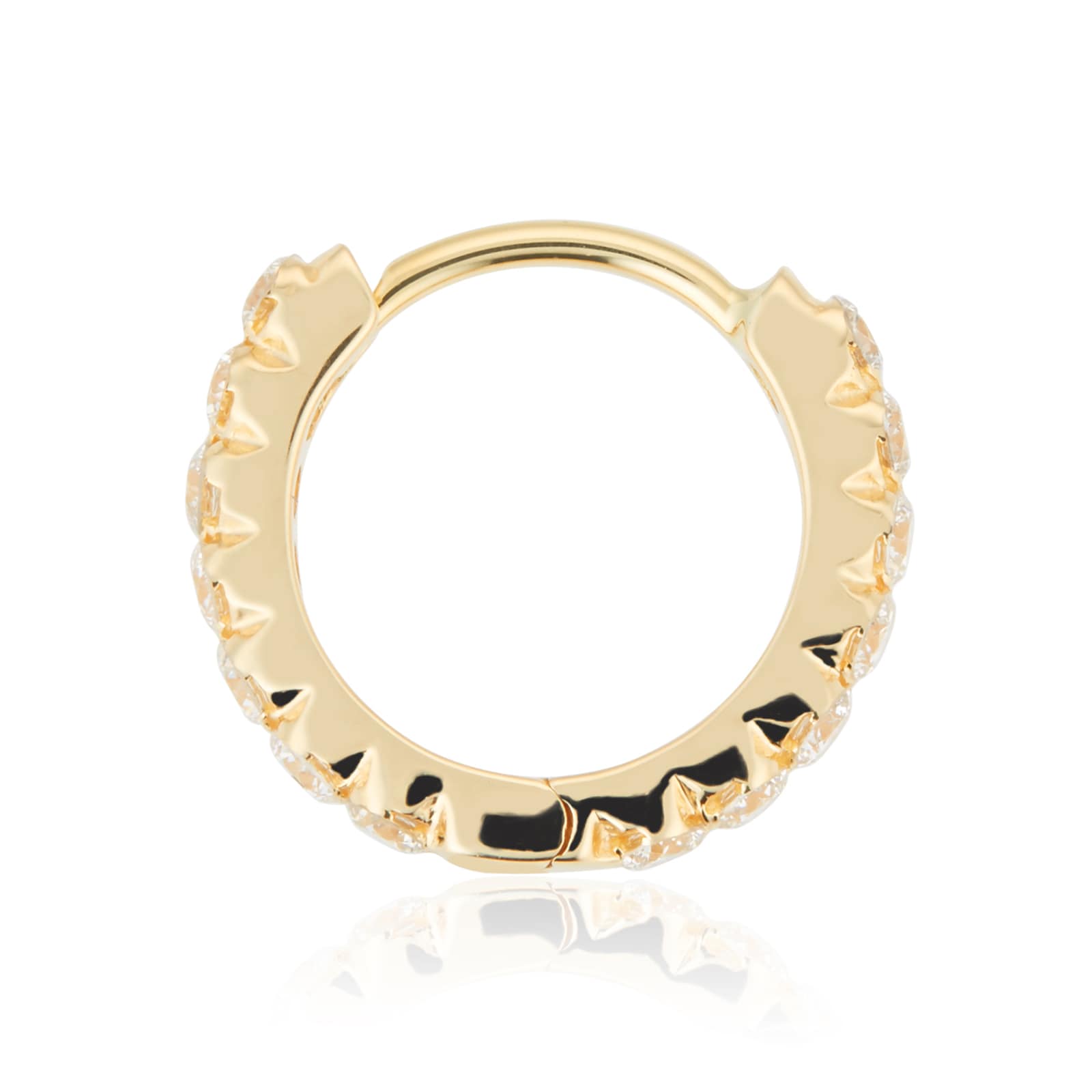 Maria Tash 18ct Yellow Gold 8mm Invisible Set Diamond 0.22ct Eternity Single Hoop Earring Maria Tash 18ct Yellow Gold 8mm Invisible Set Diamond 0.22ct Eternity Single Hoop Earring