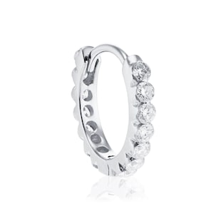 Maria Tash 18ct White Gold 8mm Invisible Set Diamond 0.22ct Eternity Single Hoop Earring