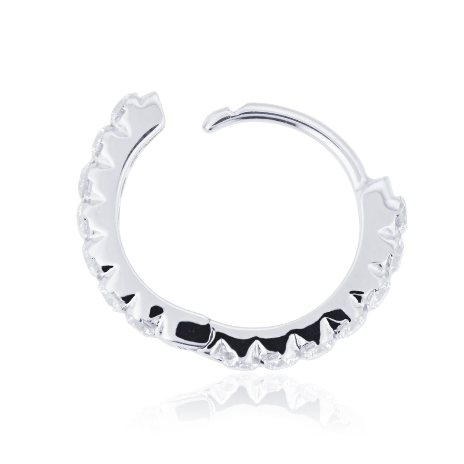 Maria Tash 18ct White Gold 8mm Invisible Set Diamond 0.22ct Eternity Single Hoop Earring Maria Tash 18ct White Gold 8mm Invisible Set Diamond 0.22ct Eternity Single Hoop Earring