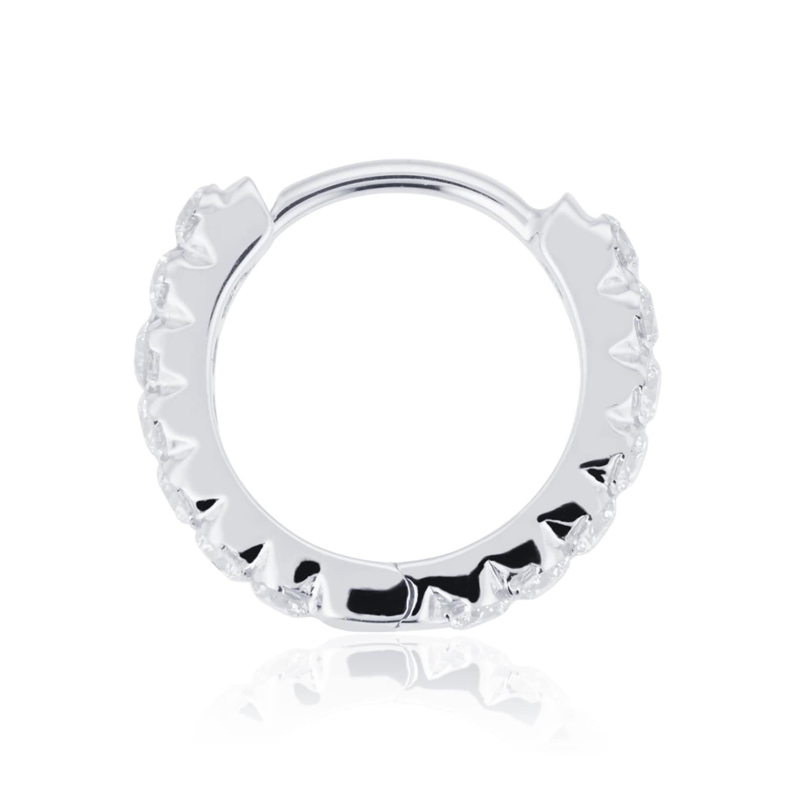 Maria Tash 18ct White Gold 8mm Invisible Set Diamond 0.22ct Eternity Single Hoop Earring Maria Tash 18ct White Gold 8mm Invisible Set Diamond 0.22ct Eternity Single Hoop Earring