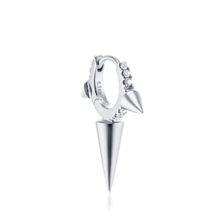 Maria Tash 18ct White Gold 6.5mm Triple Spike Diamond 0.05ct Single Hoop Earring