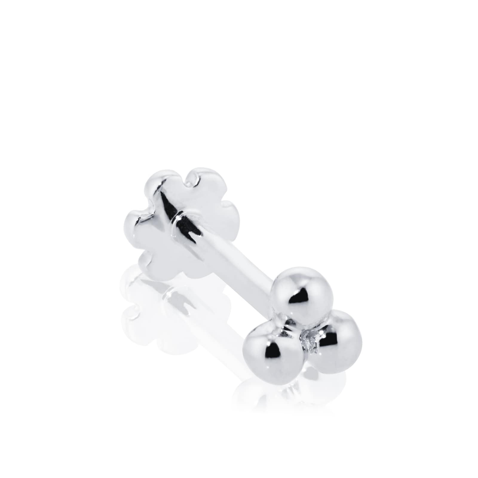 Maria Tash 14ct White Gold Ball Trinity Ball Threaded Stud Earring Maria Tash 14ct White Gold Ball Trinity Ball Threaded Stud Earring