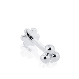 37910065 - 14ct White Gold Ball Trinity Ball Threaded Stud Earring