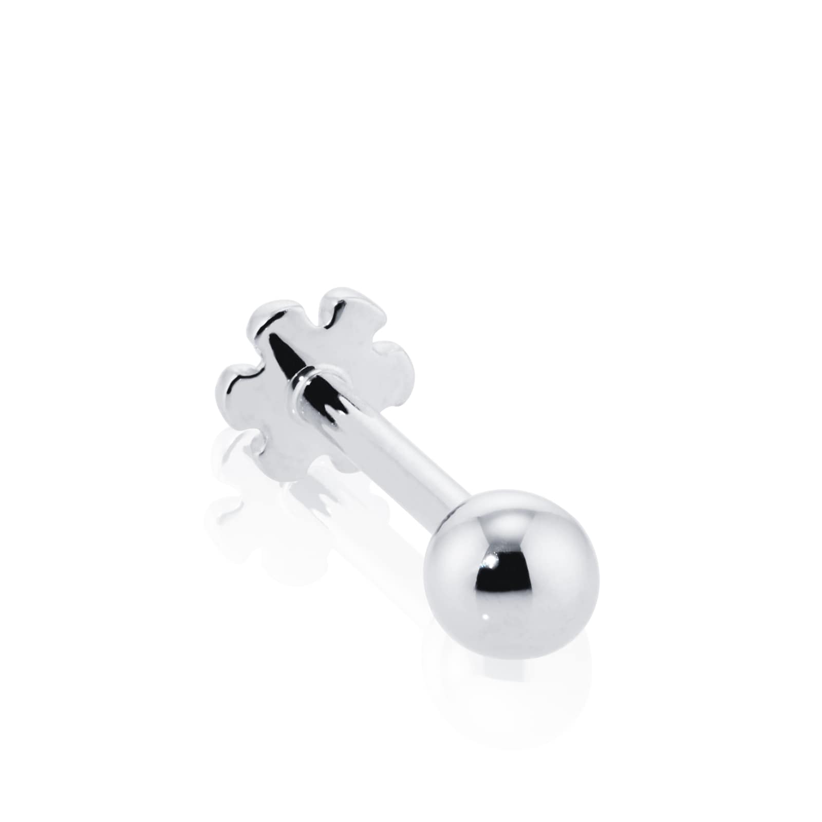 Maria Tash 14ct White Gold Ball Single Threaded Stud Earring