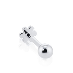 37910067 - 14ct White Gold Ball Single Threaded Stud Earring