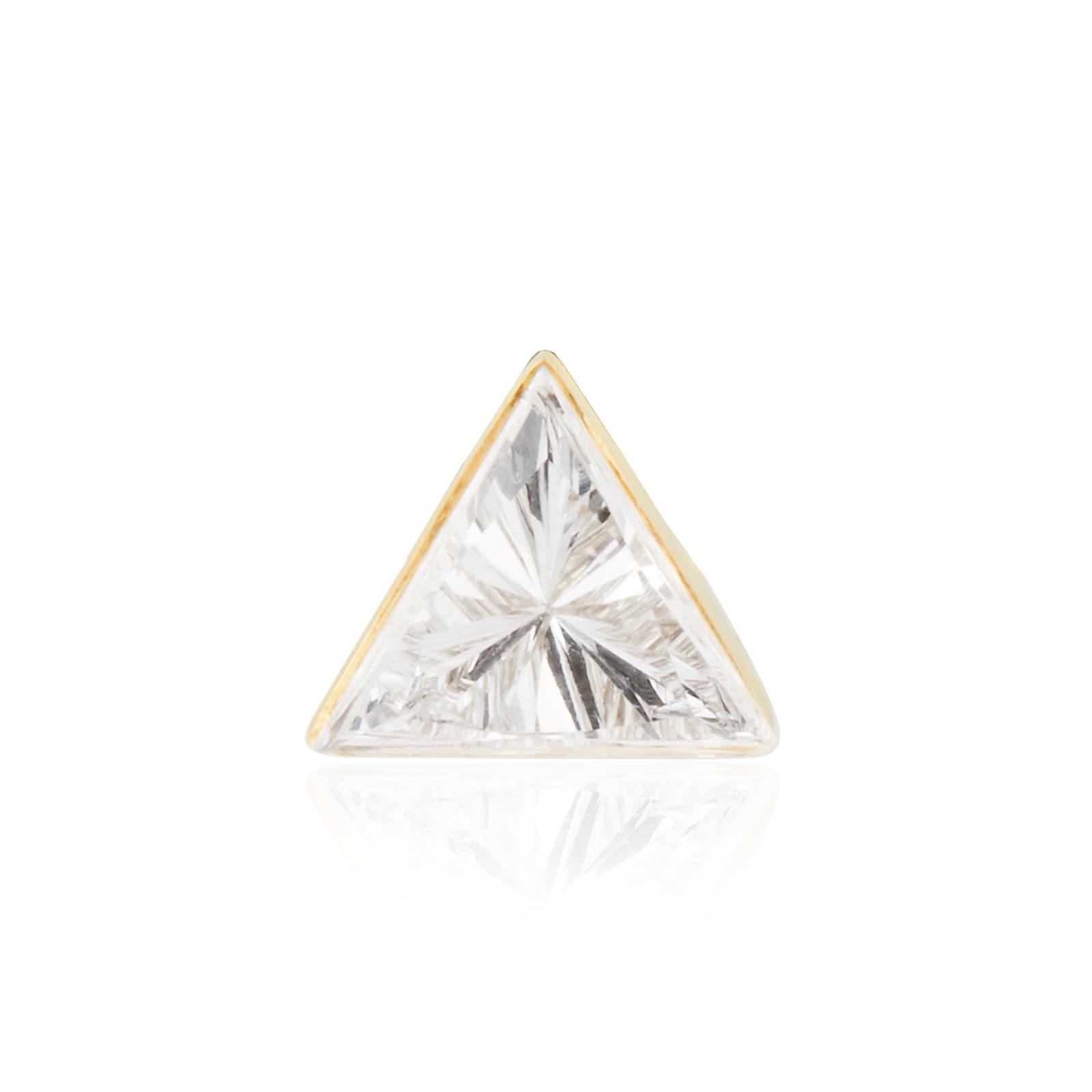 Maria Tash 18ct Yellow Gold Triangle 0.05ct Diamond Single Threaded Stud Earring Maria Tash 18ct Yellow Gold Triangle 0.05ct Diamond Single Threaded Stud Earring