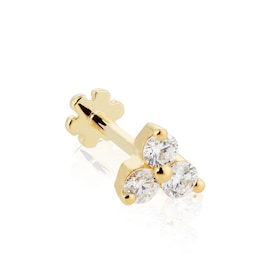 37910076 - 18ct Yellow Gold 0.10ct Diamond Trinity Single Threaded Stud Earring