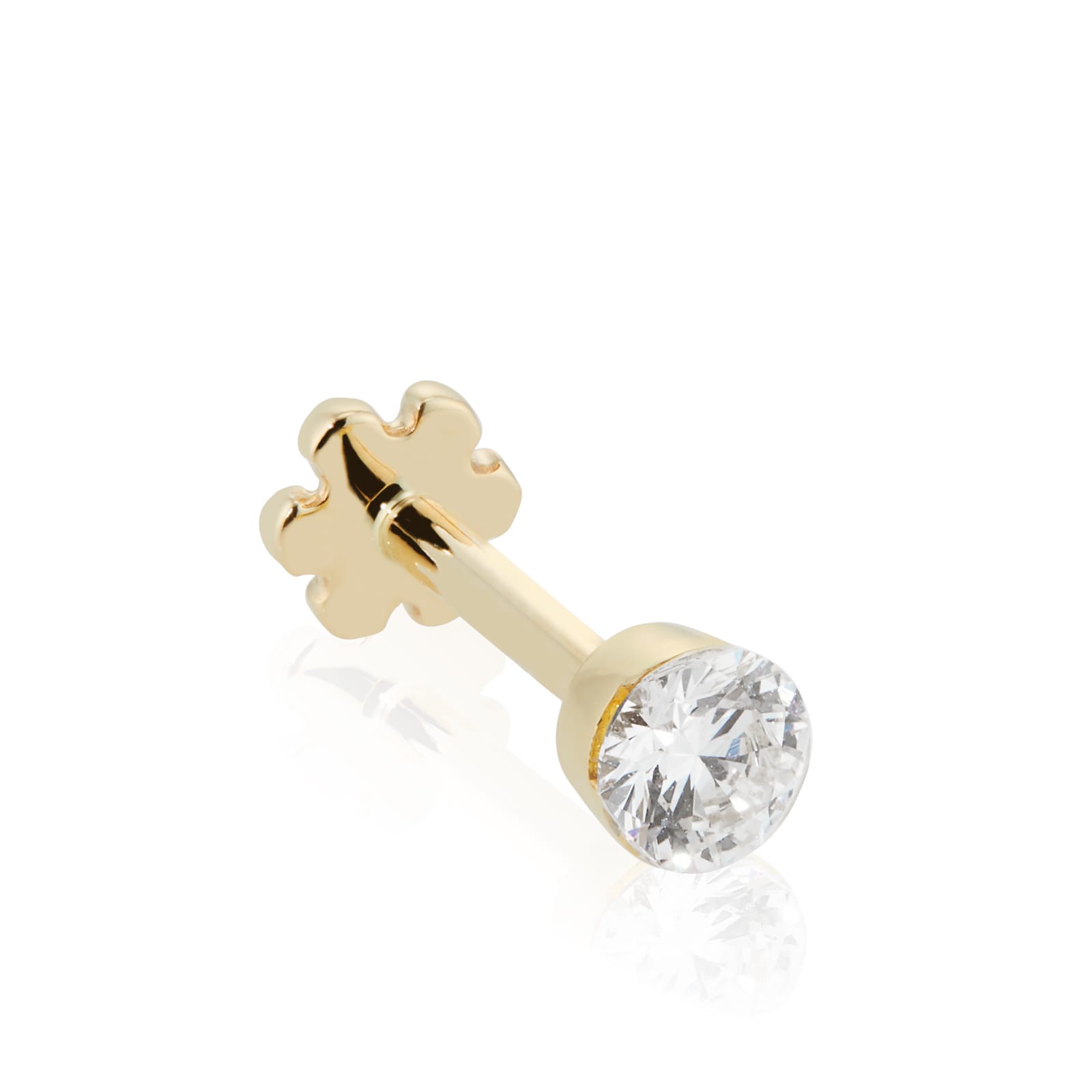 Maria Tash Yellow Gold Invisible Set 0.10ct Diamond Single Threaded Stud Earring Maria Tash Yellow Gold Invisible Set 0.10ct Diamond Single Threaded Stud Earring
