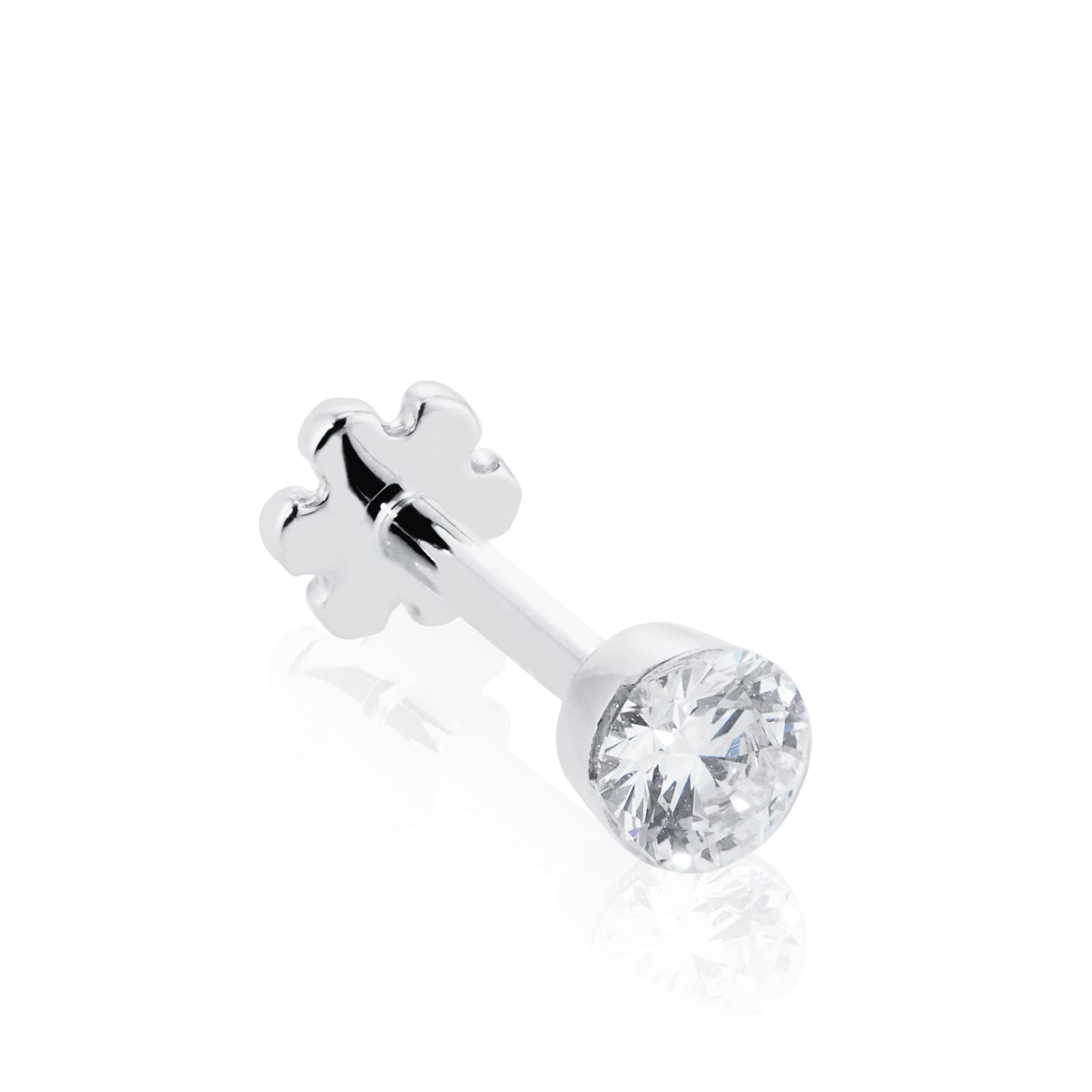 Maria Tash 18ct White Gold Invisible Set 0.10ct Diamond Single Threaded Stud Earring