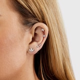 Maria Tash 18ct White Gold Invisible Set 0.10ct Diamond Single Threaded Stud Earring