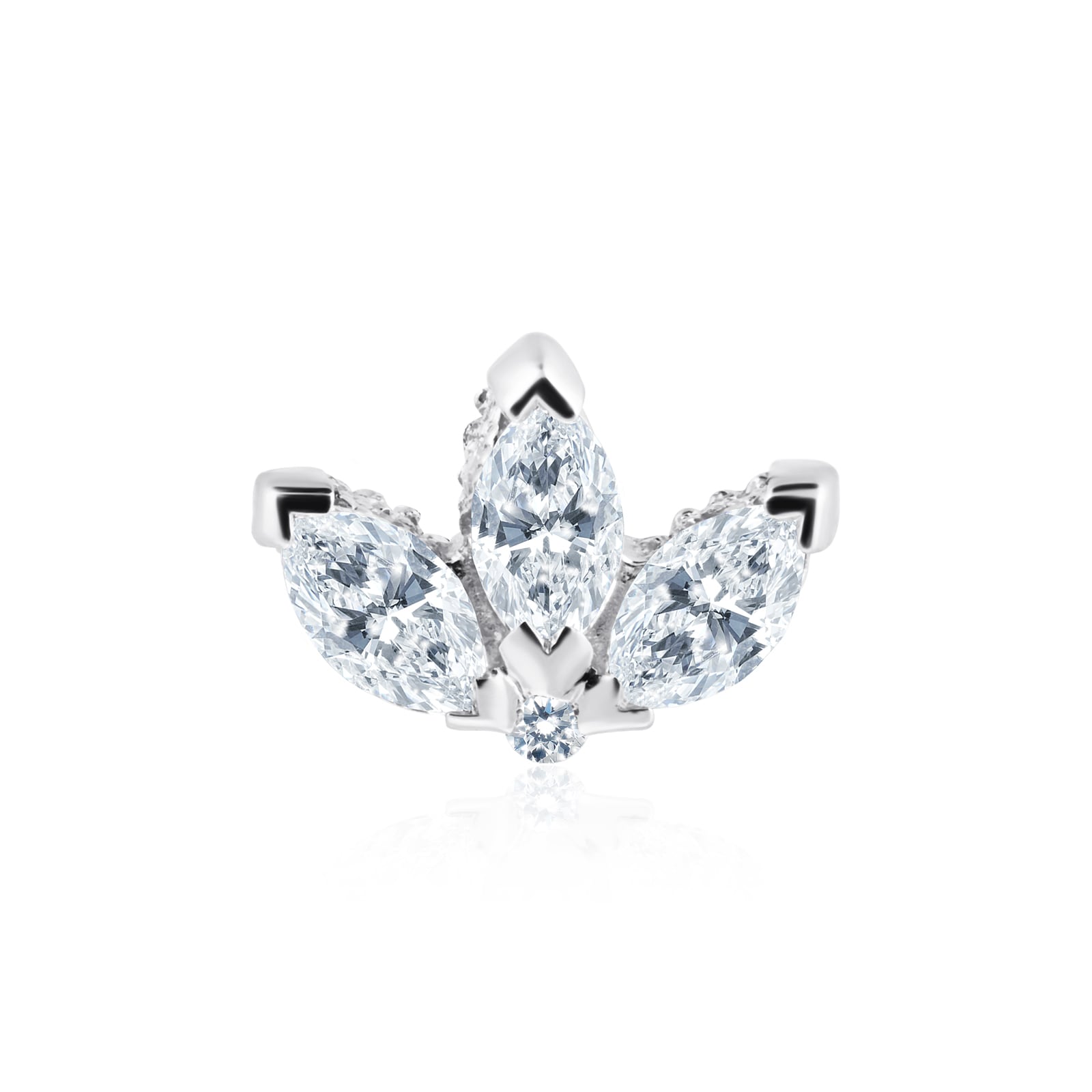 Maria Tash 18ct White Gold 0.13ct Diamond Lotus Single Threaded Stud Earring Maria Tash 18ct White Gold 0.13ct Diamond Lotus Single Threaded Stud Earring