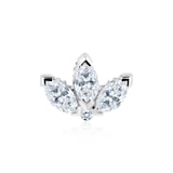 Maria Tash 18ct White Gold 0.13ct Diamond Lotus Single Threaded Stud Earring