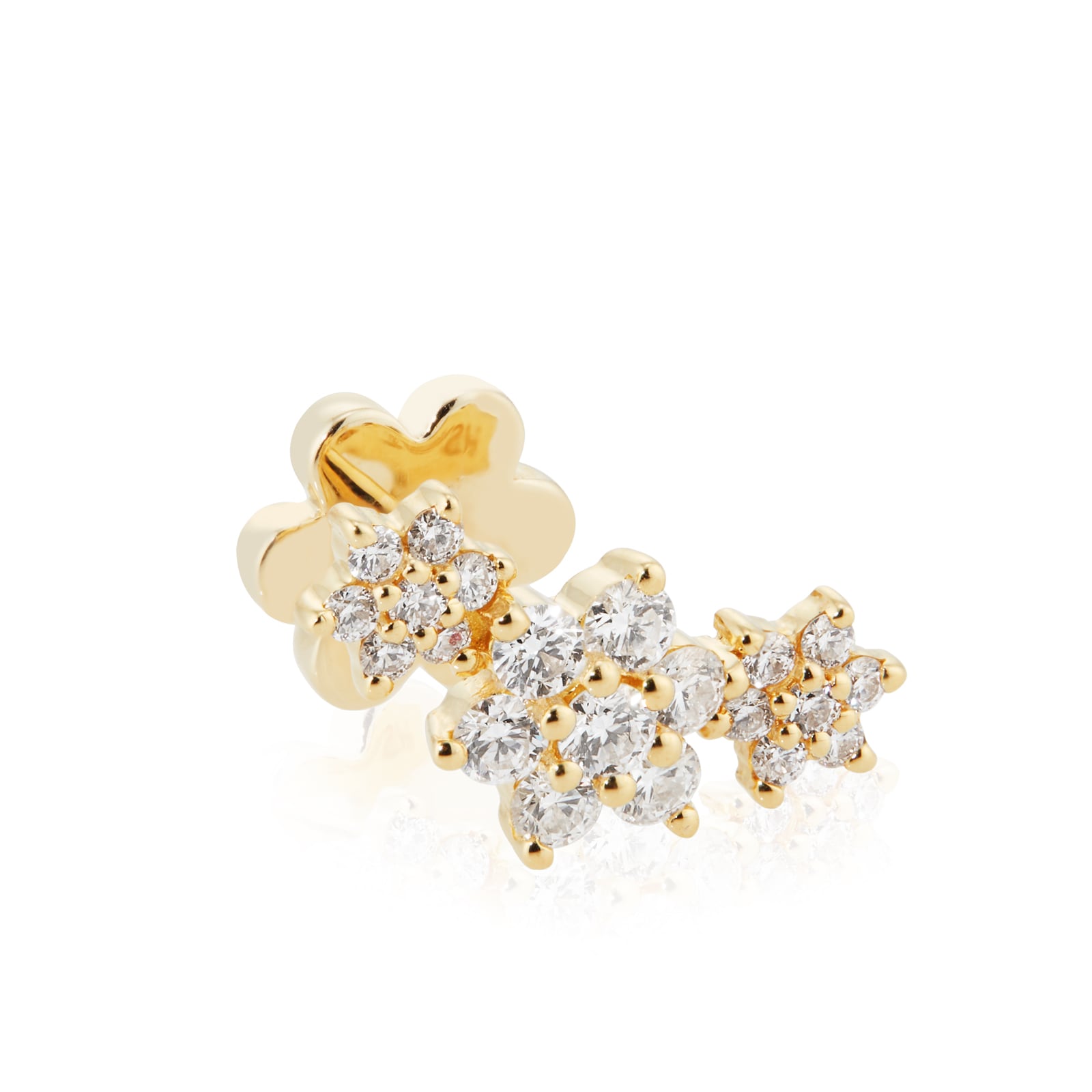 Maria Tash 18ct Yellow Gold Flower 0.17ct Diamond Single Threaded Stud Earring Maria Tash 18ct Yellow Gold Flower 0.17ct Diamond Single Threaded Stud Earring