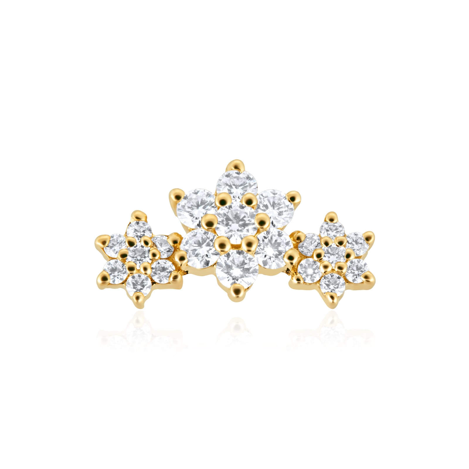 Maria Tash 18ct Yellow Gold Flower 0.17ct Diamond Single Threaded Stud Earring Maria Tash 18ct Yellow Gold Flower 0.17ct Diamond Single Threaded Stud Earring