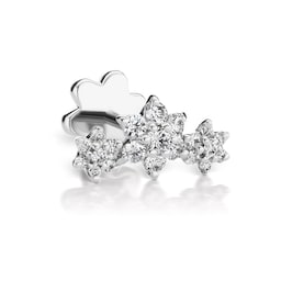 37910083 - 18ct White Gold Flower 0.17ct Diamond Single Threaded Stud Earring