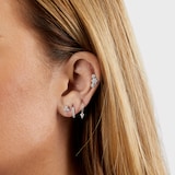 Maria Tash 18ct White Gold Flower 0.17ct Diamond Single Threaded Stud Earring