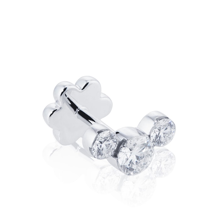 Maria Tash 18ct White Gold Invisible Set 0.28ct Diamond Single Threaded Stud Earring