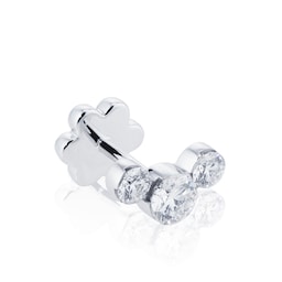 37910084 - 18ct White Gold Invisible Set 0.28ct Diamond Single Threaded Stud Earring