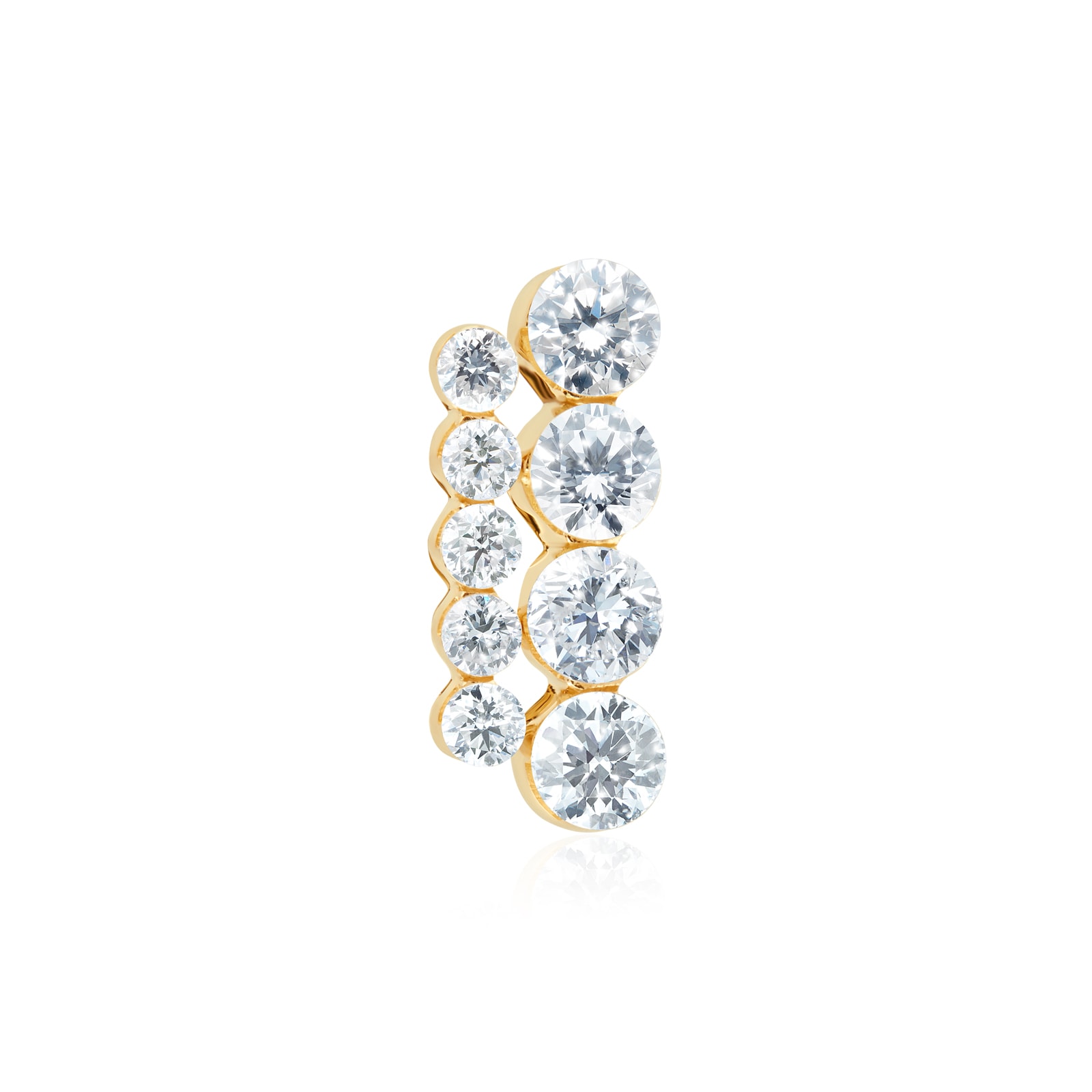 Maria Tash 18ct Yellow Gold Invisible Set 0.39ct Diamond Single Threaded Stud Earring Maria Tash 18ct Yellow Gold Invisible Set 0.39ct Diamond Single Threaded Stud Earring