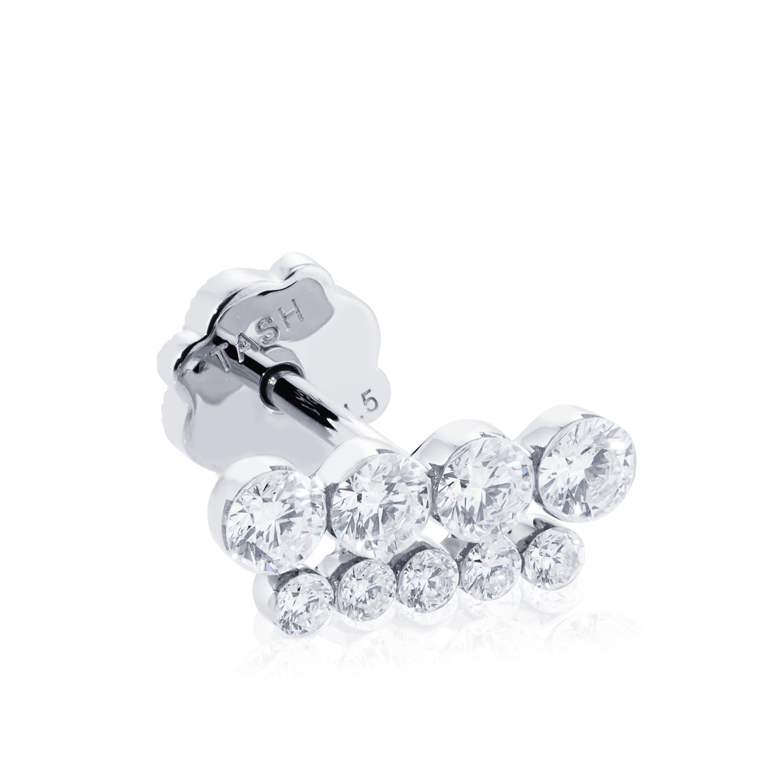 Maria Tash 18ct White Gold Invisible Set 0.39ct Diamond Single Threaded Stud Earring Maria Tash 18ct White Gold Invisible Set 0.39ct Diamond Single Threaded Stud Earring