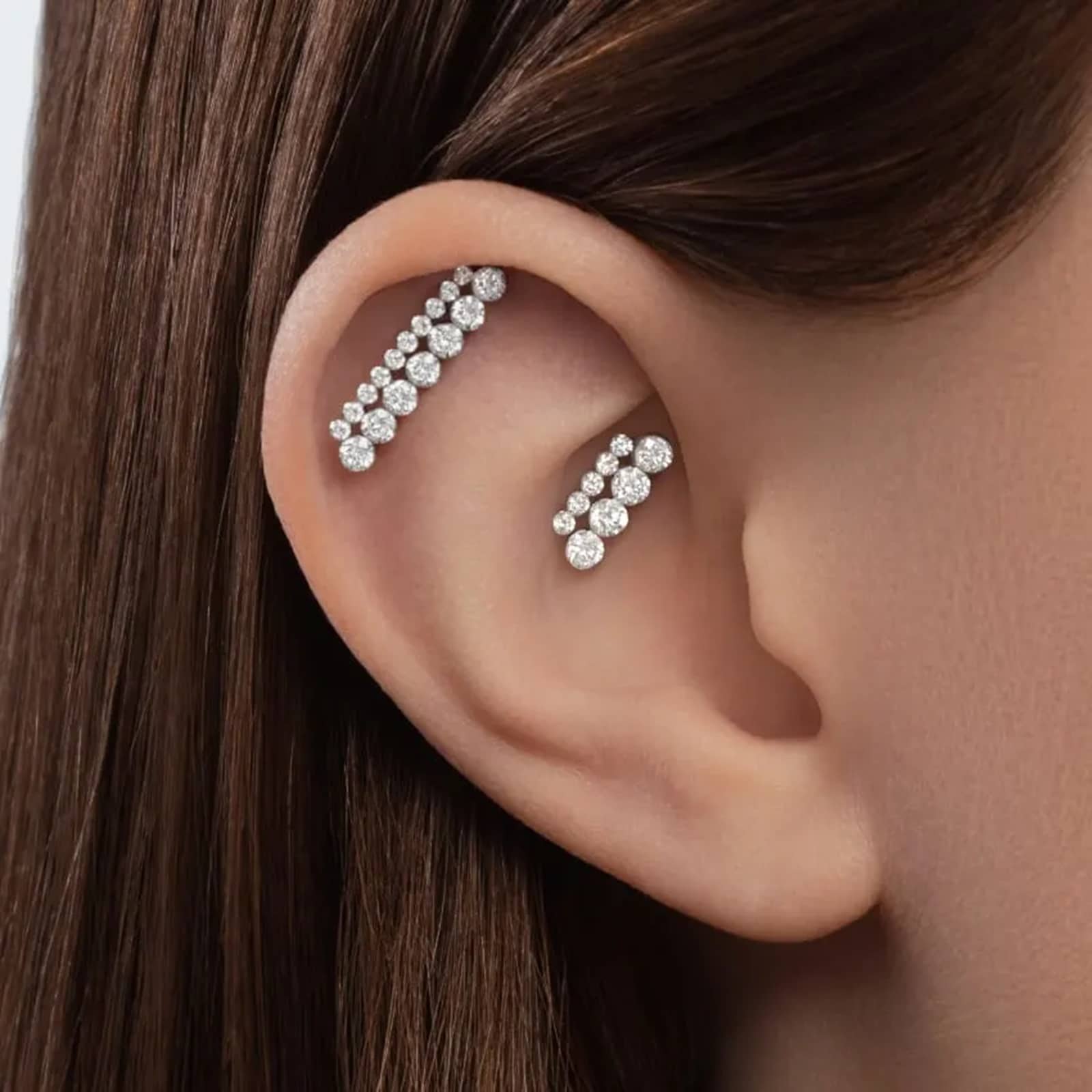 Maria Tash 18ct White Gold Invisible Set 0.39ct Diamond Single Threaded Stud Earring Maria Tash 18ct White Gold Invisible Set 0.39ct Diamond Single Threaded Stud Earring