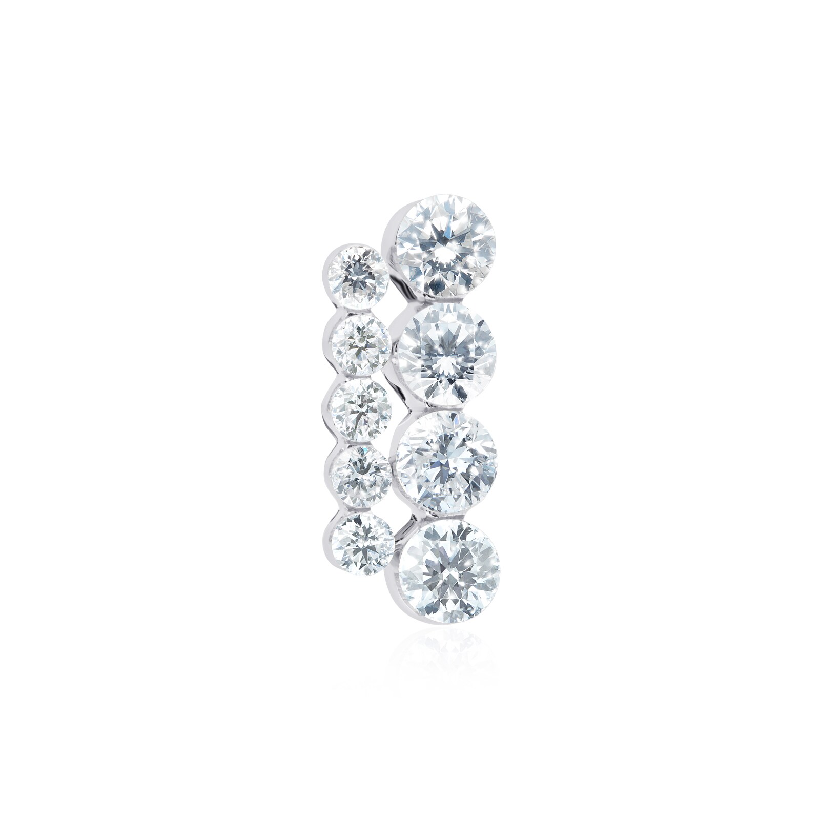 Maria Tash 18ct White Gold Invisible Set 0.39ct Diamond Single Threaded Stud Earring Maria Tash 18ct White Gold Invisible Set 0.39ct Diamond Single Threaded Stud Earring