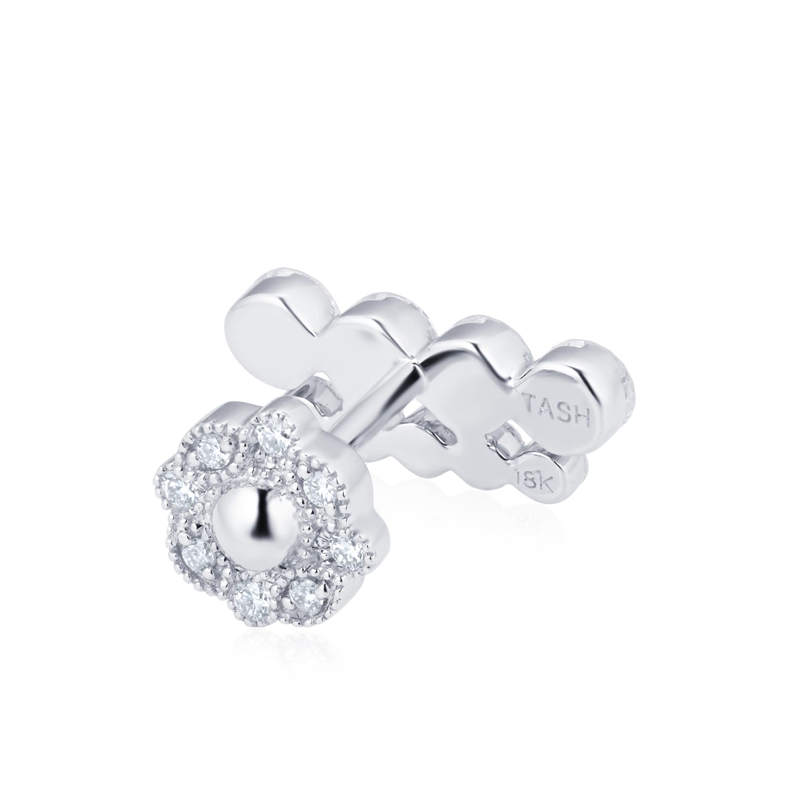 Maria Tash 18ct White Gold Invisible Set 0.39ct Diamond Single Threaded Stud Earring Maria Tash 18ct White Gold Invisible Set 0.39ct Diamond Single Threaded Stud Earring