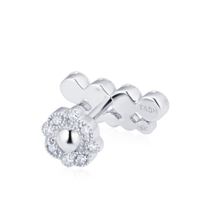 Maria Tash 18ct White Gold Invisible Set 0.39ct Diamond Single Threaded Stud Earring