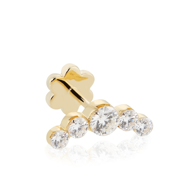 Maria Tash 18ct Yellow Gold Invisible Set 0.34ct Diamond Single Threaded Stud Earring