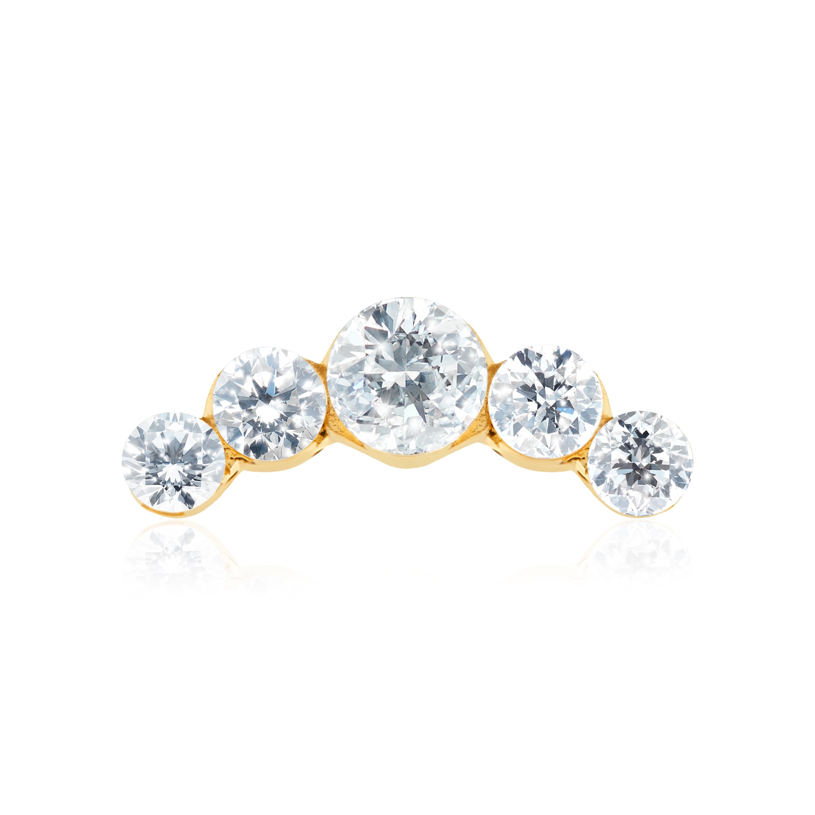 Maria Tash 18ct Yellow Gold Invisible Set 0.34ct Diamond Single Threaded Stud Earring Maria Tash 18ct Yellow Gold Invisible Set 0.34ct Diamond Single Threaded Stud Earring