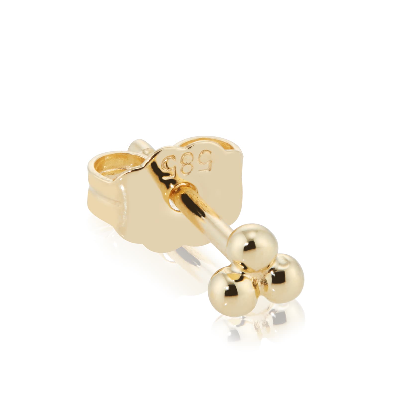 Maria Tash 14ct Yellow Gold Ball Trinity Single Traditional Stud Earring