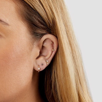 Maria Tash 14ct Yellow Gold Ball Trinity Single Traditional Stud Earring