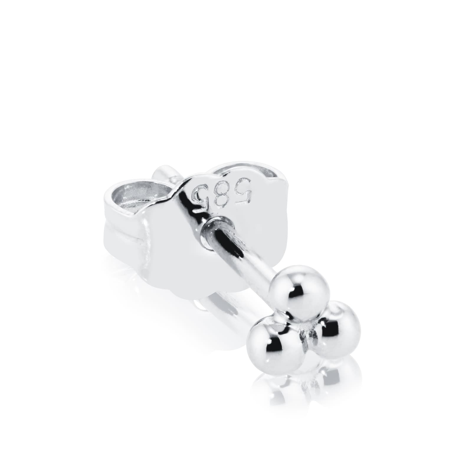 Maria Tash 14ct White Gold Ball Trinity Single Traditional Stud Earring