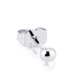 37910093 - 14ct White Gold Ball Single Traditional Stud Earring