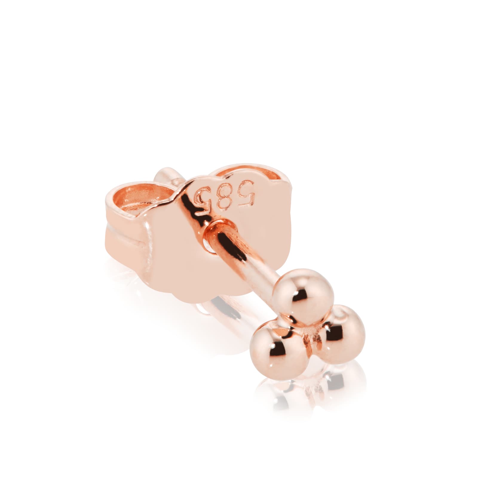 Maria Tash 14ct Rose Gold Ball Trinity Single Traditional Stud Earring Maria Tash 14ct Rose Gold Ball Trinity Single Traditional Stud Earring