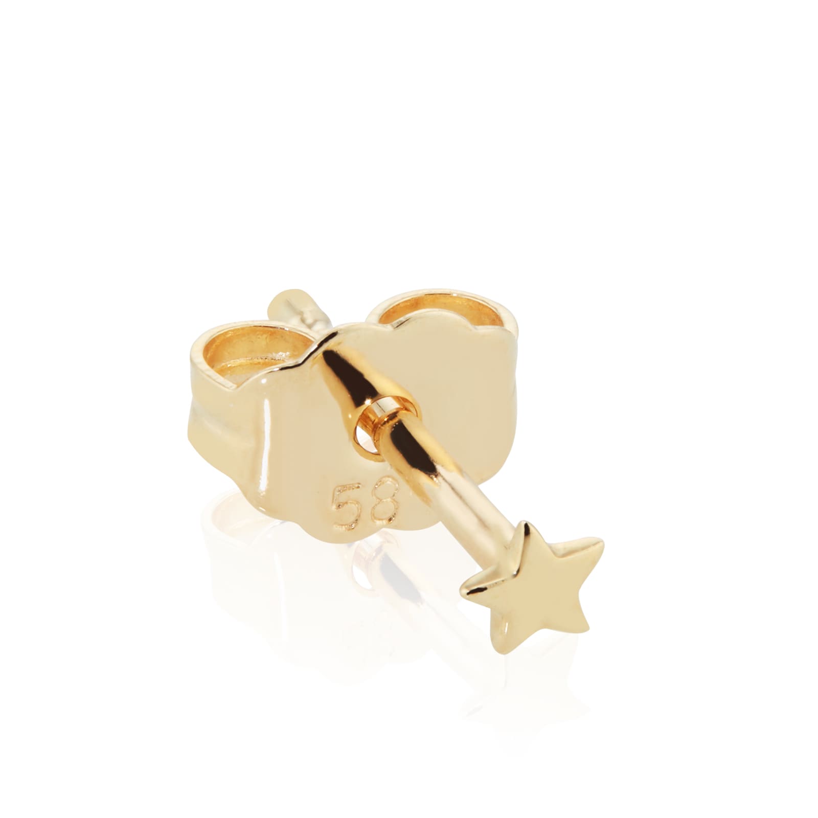 14ct Yellow Gold Star Single Traditional Stud Earring