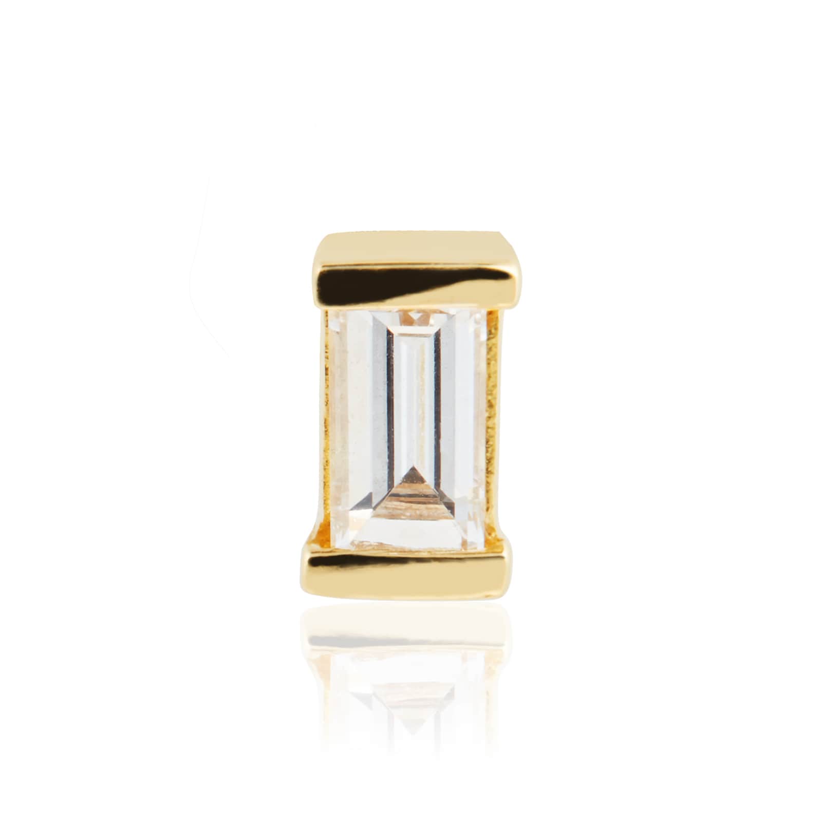 Maria Tash 18ct Yellow Gold Baguette 0.06ct Diamond Single Traditional Stud Earring