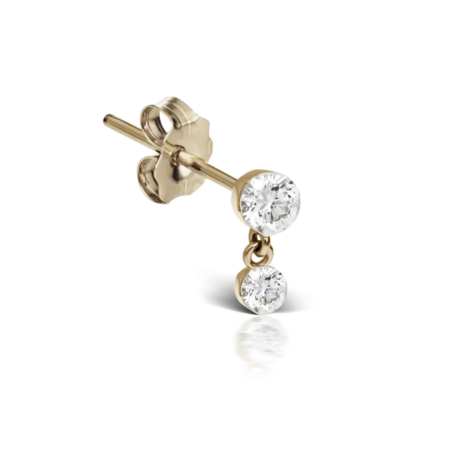 Maria Tash 18ct Yellow Gold Invisible Set 0.05ct Diamond Single Traditional Stud Earring