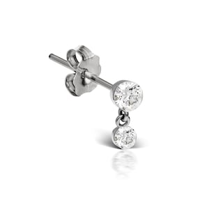 Maria Tash 18ct White Gold Invisible Set 0.05ct Diamond Single Traditional Stud Earring