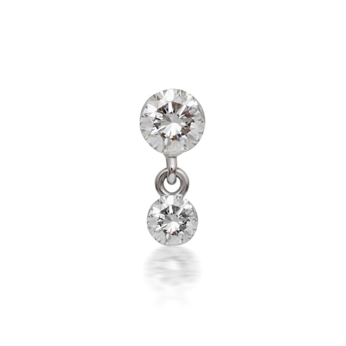 Maria Tash 18ct White Gold Invisible Set 0.05ct Diamond Single Traditional Stud Earring