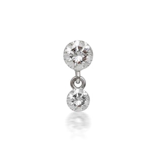 Maria Tash 18ct White Gold Invisible Set 0.05ct Diamond Single Traditional Stud Earring