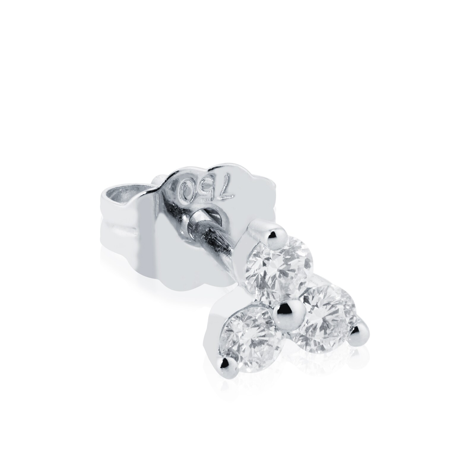Maria Tash White Gold 0.10ct Diamond Trinity Single Traditional Stud Earring Maria Tash White Gold 0.10ct Diamond Trinity Single Traditional Stud Earring