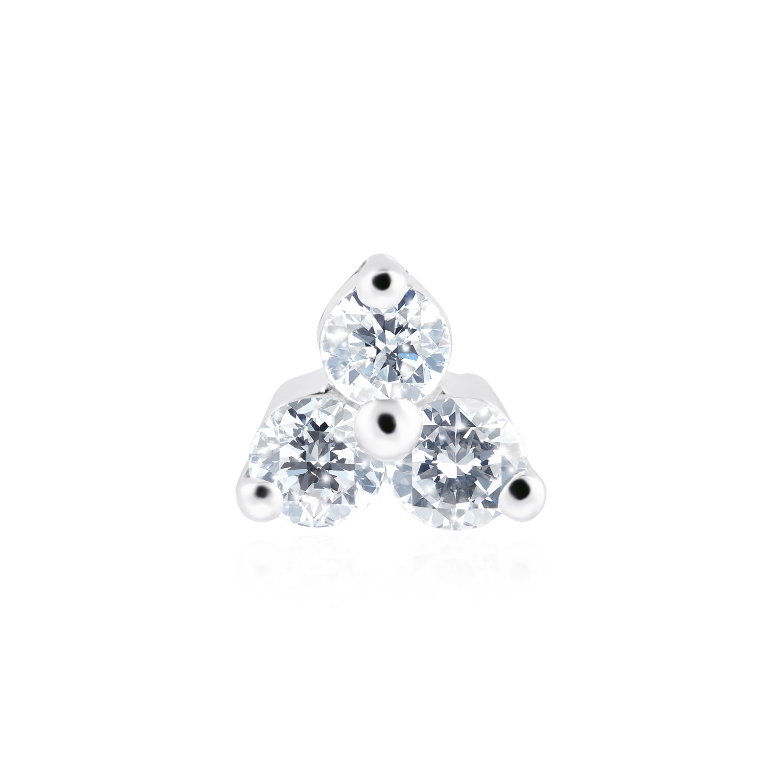 Maria Tash White Gold 0.10ct Diamond Trinity Single Traditional Stud Earring Maria Tash White Gold 0.10ct Diamond Trinity Single Traditional Stud Earring